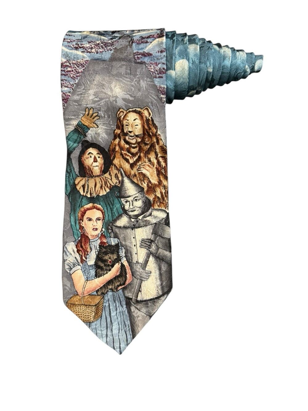 American Film Classics Wizard Of Oz Dorothy Tin Man Cowardly Lion Necktie